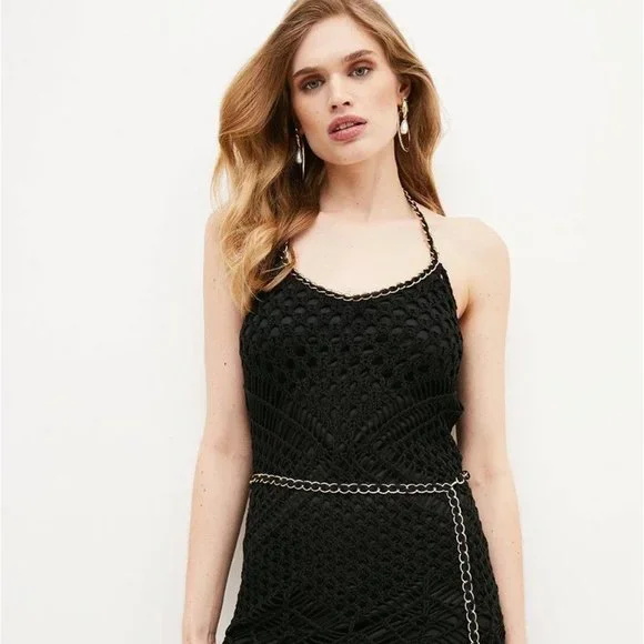 Karen Millen | Dresses | Karen Millen Chain Neck Belted Crochet Mini Dress | Poshmark Karen Millen | Dresses | Karen Millen Chain Neck Belted Crochet Mini Dress | Poshmark